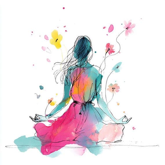 Watercolor Yoga Clipart Set — view 3 — watercolor clipart transparent PNG instant download