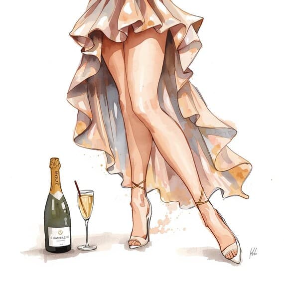 15 Elegant Champagne Party Bundle — view 8 — watercolor clipart transparent PNG instant download