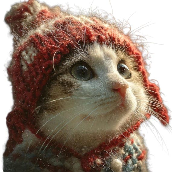 Winter Cats Clipart – Funny Christmas Cat Illustrations (Digital Downl — view 4 — watercolor clipart transparent PNG instant download