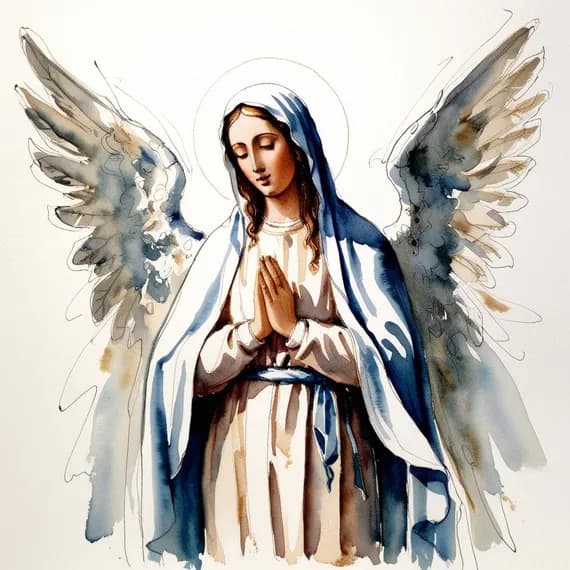 Virgin Mary and Baby Jesus Clipart — view 6 — watercolor clipart transparent PNG instant download