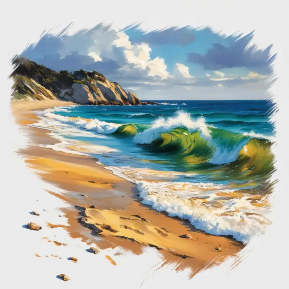 Coastal Beach Watercolor Clipart — view 5 — watercolor clipart transparent PNG instant download