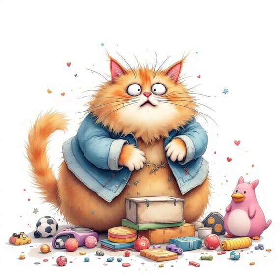 Funny Cat Watercolor Clipart — watercolor clipart transparent PNG instant download
