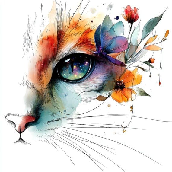 22 Abstract Cat Eye Clipart (PNG JPG) — view 7 — watercolor clipart transparent PNG instant download