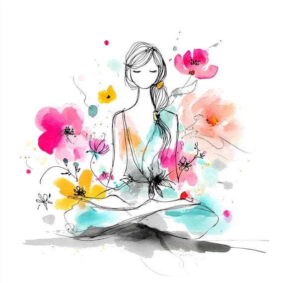 Watercolor Yoga Clipart Set — view 7 — watercolor clipart transparent PNG instant download