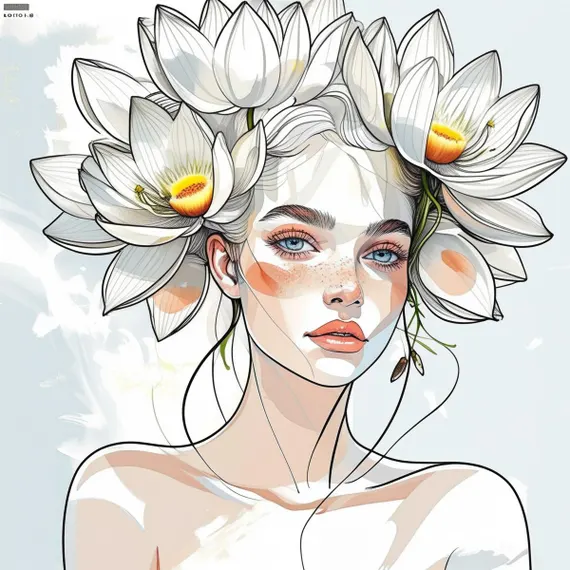 12 Abstract Floral Woman Watercolor Clipart — watercolor clipart transparent PNG instant download