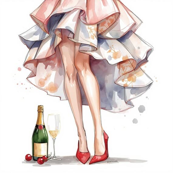 15 Elegant Champagne Party Bundle — view 5 — watercolor clipart transparent PNG instant download