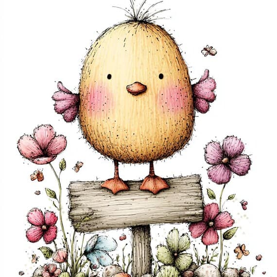 24 Whimsical Baby Chick Clipart JPG — watercolor clipart transparent PNG instant download