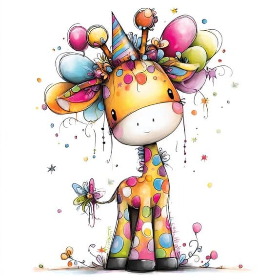 35 Birthday Party Animal Clipart — view 8 — watercolor clipart transparent PNG instant download