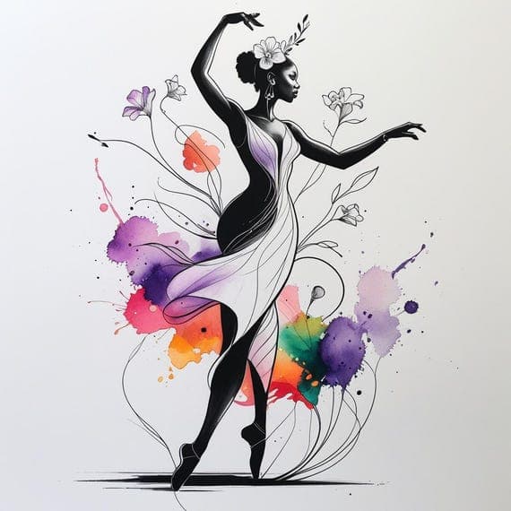 Watercolor Black Women Clip Art — view 2 — watercolor clipart transparent PNG instant download