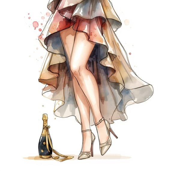15 Elegant Champagne Party Bundle — view 7 — watercolor clipart transparent PNG instant download