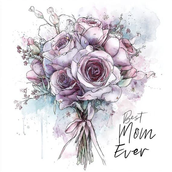 12 Mom Ever Floral Watercolor Clipart (Mother's Day Gifts, Sublima — view 5 — watercolor clipart transparent PNG instant download