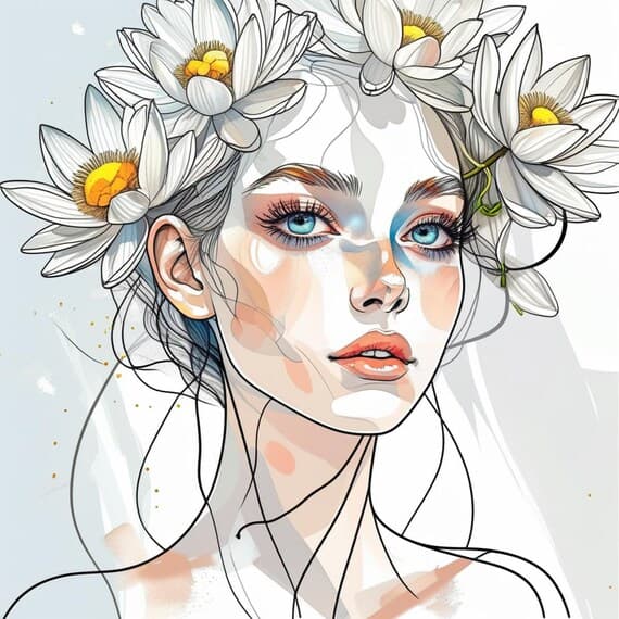12 Abstract Floral Woman Watercolor Clipart — view 4 — watercolor clipart transparent PNG instant download
