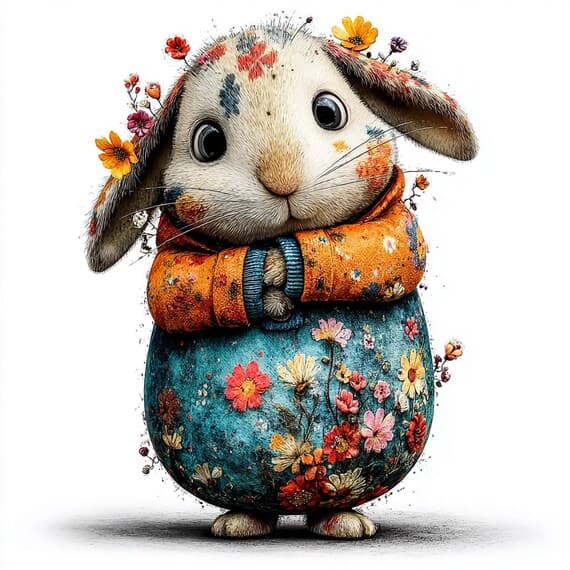 25 Easter Bunny Clipart — view 2 — watercolor clipart transparent PNG instant download