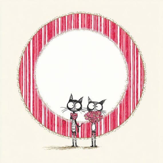 16 Whimsical Cat Frame Clipart (JPG) — view 4 — watercolor clipart transparent PNG instant download