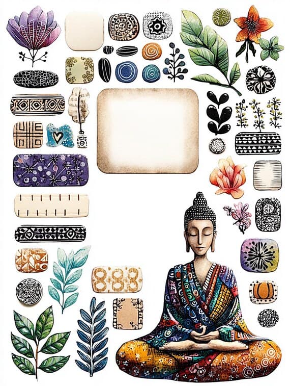 20 Yoga Woman Floral Junk Journal Kit,  Printable Sheets , Scrapbookin — watercolor clipart transparent PNG instant download