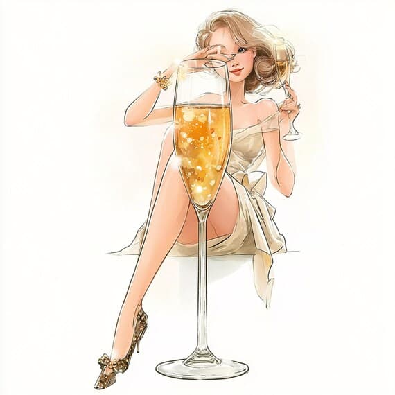 18 Whimsical Wine Girl Clipart JPG — view 8 — watercolor clipart transparent PNG instant download