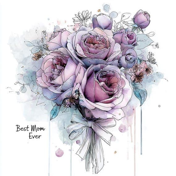 12 Mom Ever Floral Watercolor Clipart (Mother's Day Gifts, Sublima — view 4 — watercolor clipart transparent PNG instant download