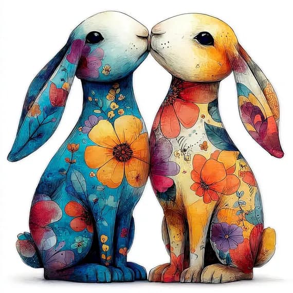 25 Easter Bunny Clipart — view 8 — watercolor clipart transparent PNG instant download
