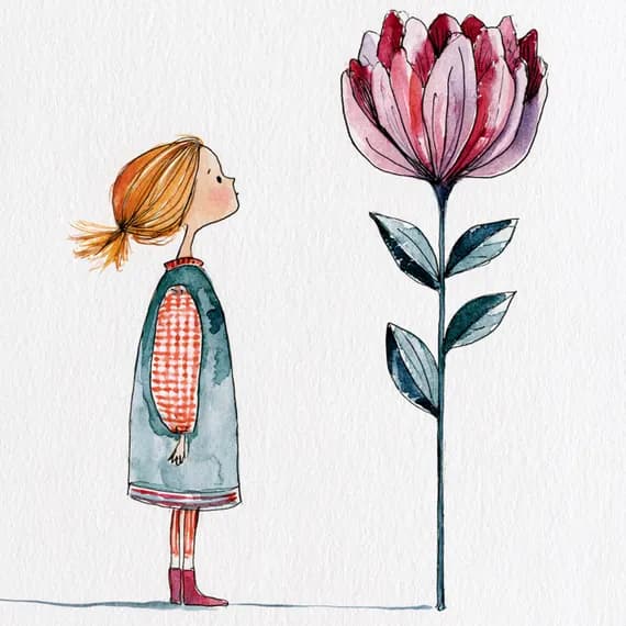 14 Whimsical Girl Clipart PNG — view 6 — watercolor clipart transparent PNG instant download