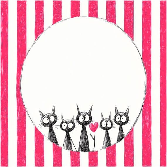 16 Whimsical Cat Frame Clipart (JPG) — view 7 — watercolor clipart transparent PNG instant download