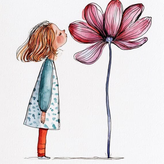14 Whimsical Girl Clipart PNG — view 5 — watercolor clipart transparent PNG instant download