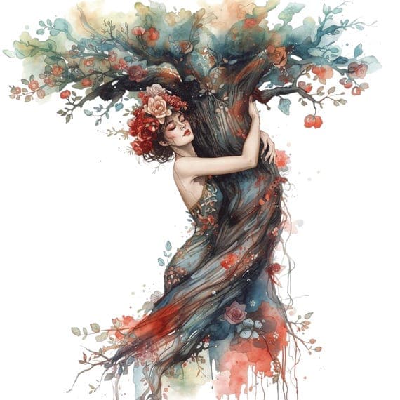 15 Whimsical Nature Goddess Clipart PNG — view 6 — watercolor clipart transparent PNG instant download
