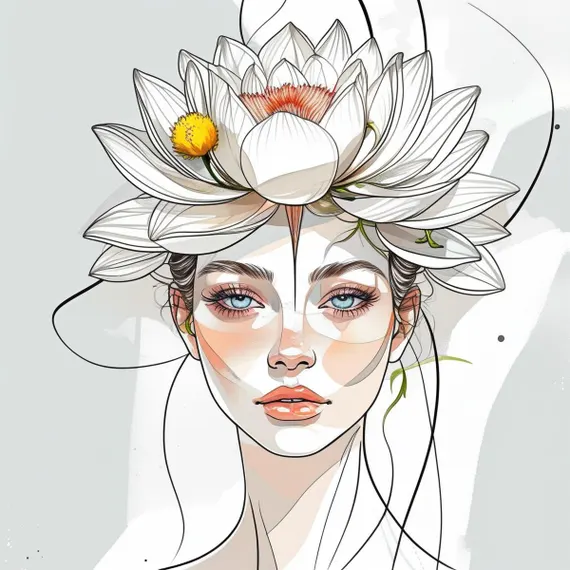 12 Abstract Floral Woman Watercolor Clipart — view 3 — watercolor clipart transparent PNG instant download