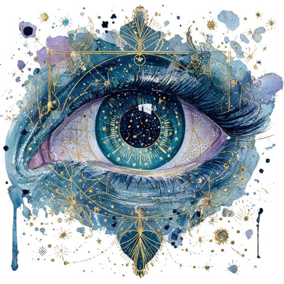 15 Third Eye Vision Clipart (PNG JPG) – Celestial Watercolor Eye Art f — view 6 — watercolor clipart transparent PNG instant download