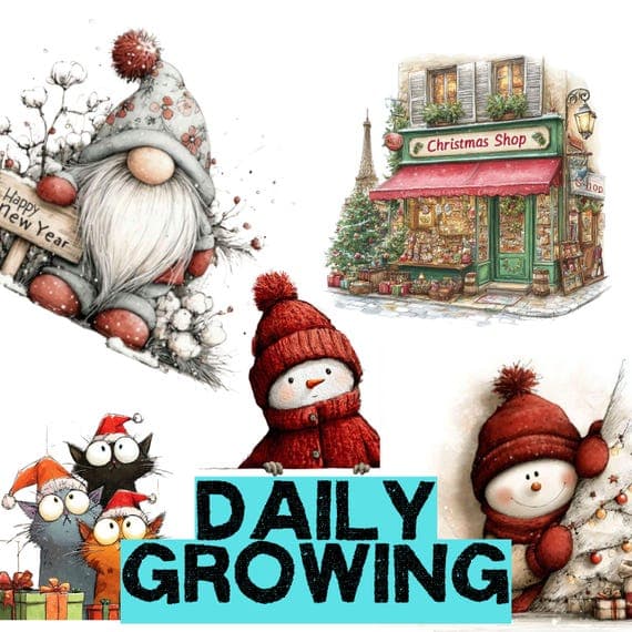 1000+ Christmas Clipart Bundle — view 5 — watercolor clipart transparent PNG instant download