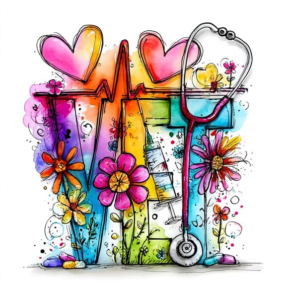 17 Whimsical Vet Clipart PNG — view 7 — watercolor clipart transparent PNG instant download