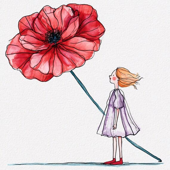 14 Whimsical Girl Clipart PNG — view 3 — watercolor clipart transparent PNG instant download