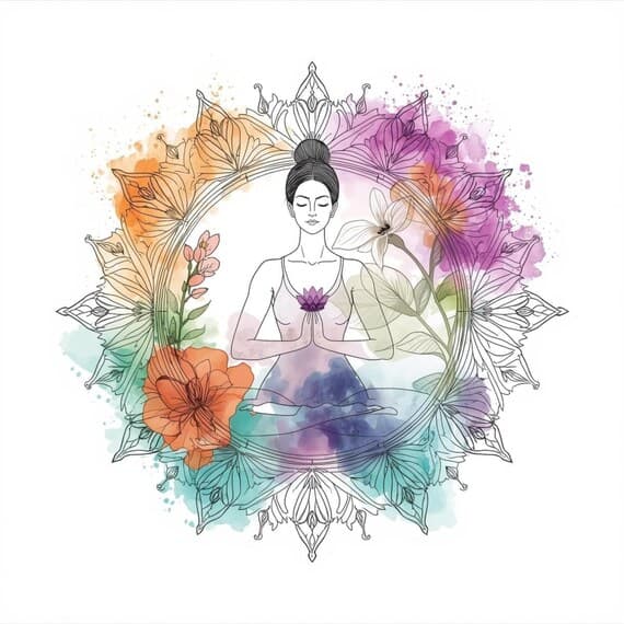 Watercolor Floral Mandala Clipart — view 8 — watercolor clipart transparent PNG instant download