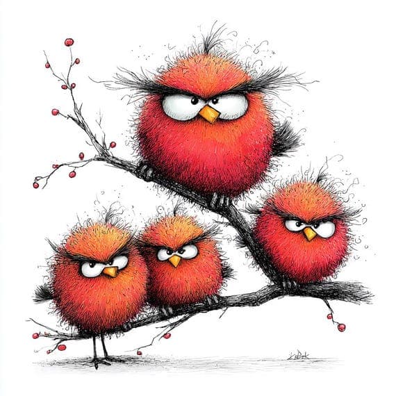 20 Watercolor Quirky Birds Clipart JPG — watercolor clipart transparent PNG instant download