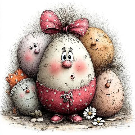 20 PNG Funny Eggs Easter Clipart — view 5 — watercolor clipart transparent PNG instant download