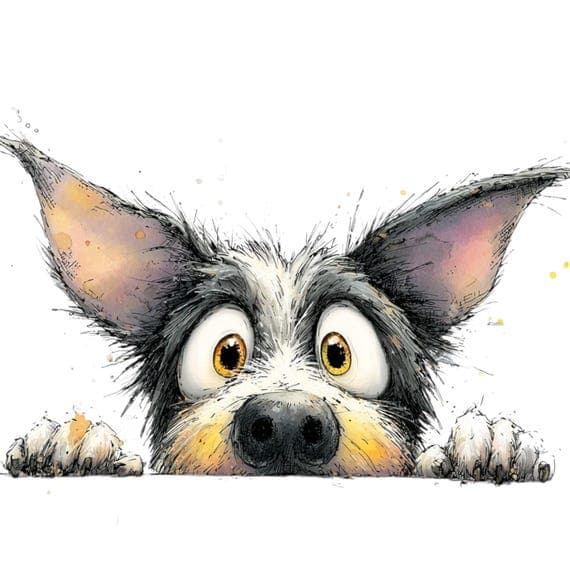 40 Watercolor Peeking Funny Dogs Clipart — view 3 — watercolor clipart transparent PNG instant download