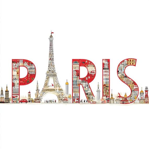 20 Paris City Clipart PNG — watercolor clipart transparent PNG instant download