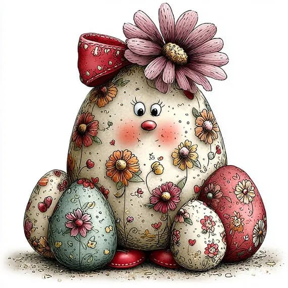 20 PNG Funny Eggs Easter Clipart — view 3 — watercolor clipart transparent PNG instant download
