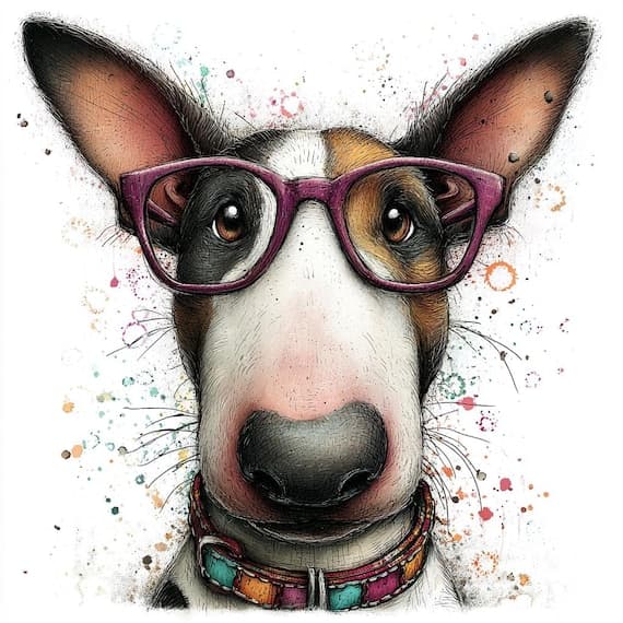 20 Bull Terrier Clipart Set — view 2 — watercolor clipart transparent PNG instant download