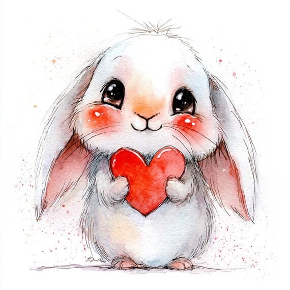 33 Whimsical Valentine Animals Clipart Set (jpg) — view 4 — watercolor clipart transparent PNG instant download
