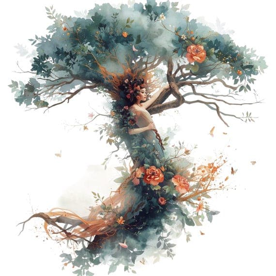 15 Whimsical Nature Goddess Clipart PNG — view 7 — watercolor clipart transparent PNG instant download