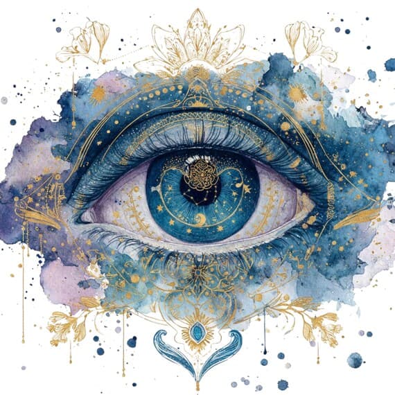 15 Third Eye Vision Clipart (PNG JPG) – Celestial Watercolor Eye Art f — view 7 — watercolor clipart transparent PNG instant download