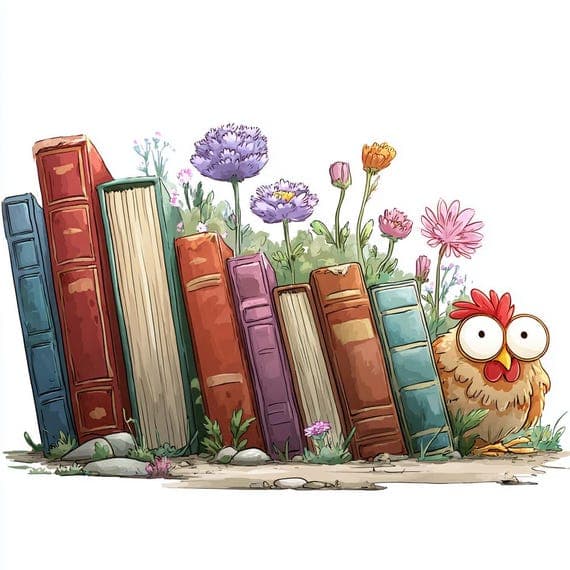 20 Watercolor Chicken & Books Clipart PNG — view 3 — watercolor clipart transparent PNG instant download