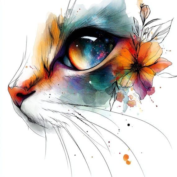 22 Abstract Cat Eye Clipart (PNG JPG) — view 8 — watercolor clipart transparent PNG instant download