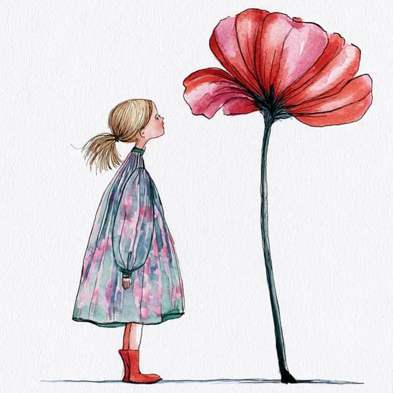 14 Whimsical Girl Clipart PNG — view 8 — watercolor clipart transparent PNG instant download