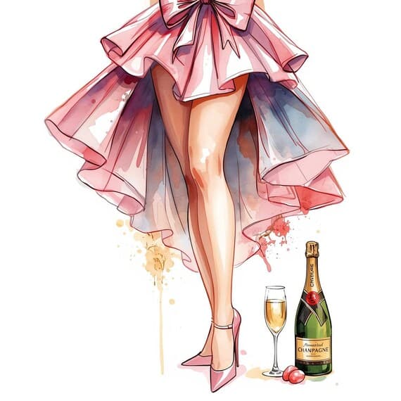 15 Elegant Champagne Party Bundle — view 2 — watercolor clipart transparent PNG instant download