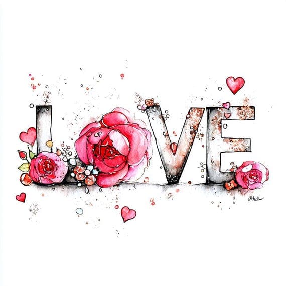 9 Valentine Love Sublimation Clipart PNG for T — view 5 — watercolor clipart transparent PNG instant download
