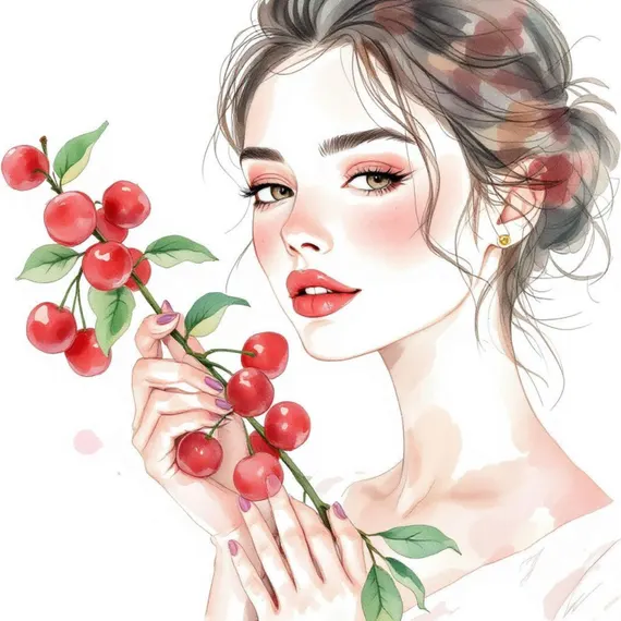 12 Watercolor Floral Woman Faces Clipart — view 5 — watercolor clipart transparent PNG instant download