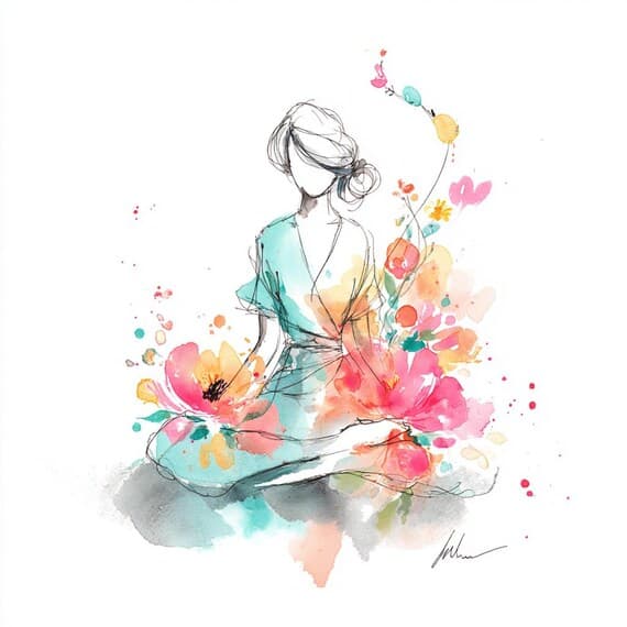 Watercolor Yoga Clipart Set — view 5 — watercolor clipart transparent PNG instant download