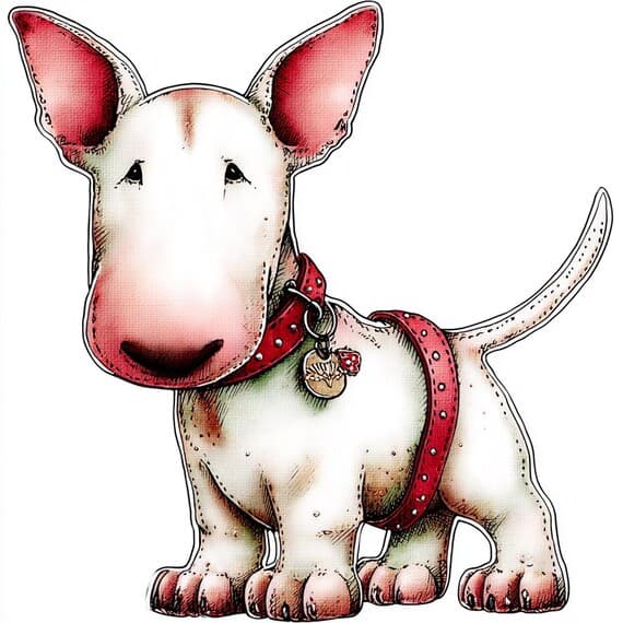 20 Bull Terrier Clipart Set — view 6 — watercolor clipart transparent PNG instant download