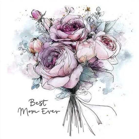 12 Mom Ever Floral Watercolor Clipart (Mother's Day Gifts, Sublima — watercolor clipart transparent PNG instant download